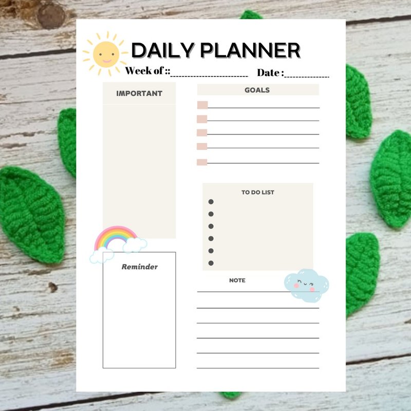 Digital Planner Daily Planner Downloadable File PDF Print 8.5x11 in - 其他数码商品 - 其他材质 