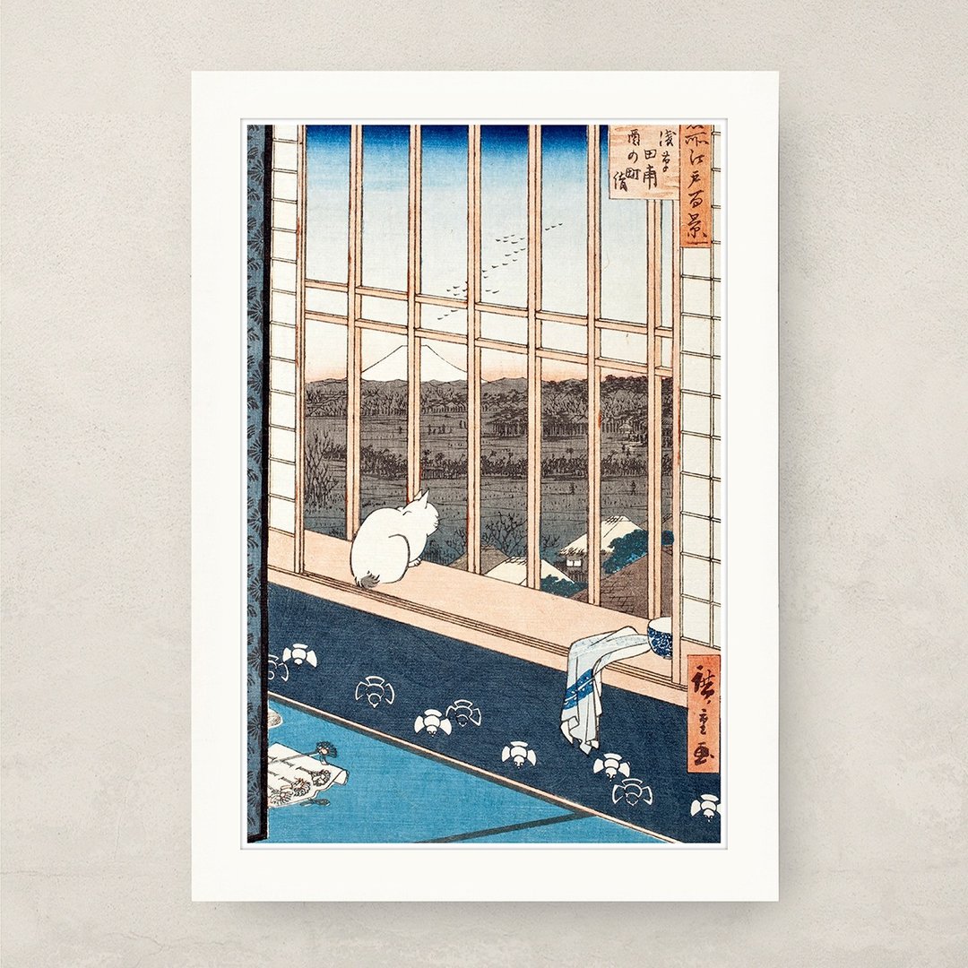 【B4 艺术画卡・B4 Poster】歌川广重・浅草田甫酉之町诣 - 海报/装饰画/版画 - 纸 卡其色
