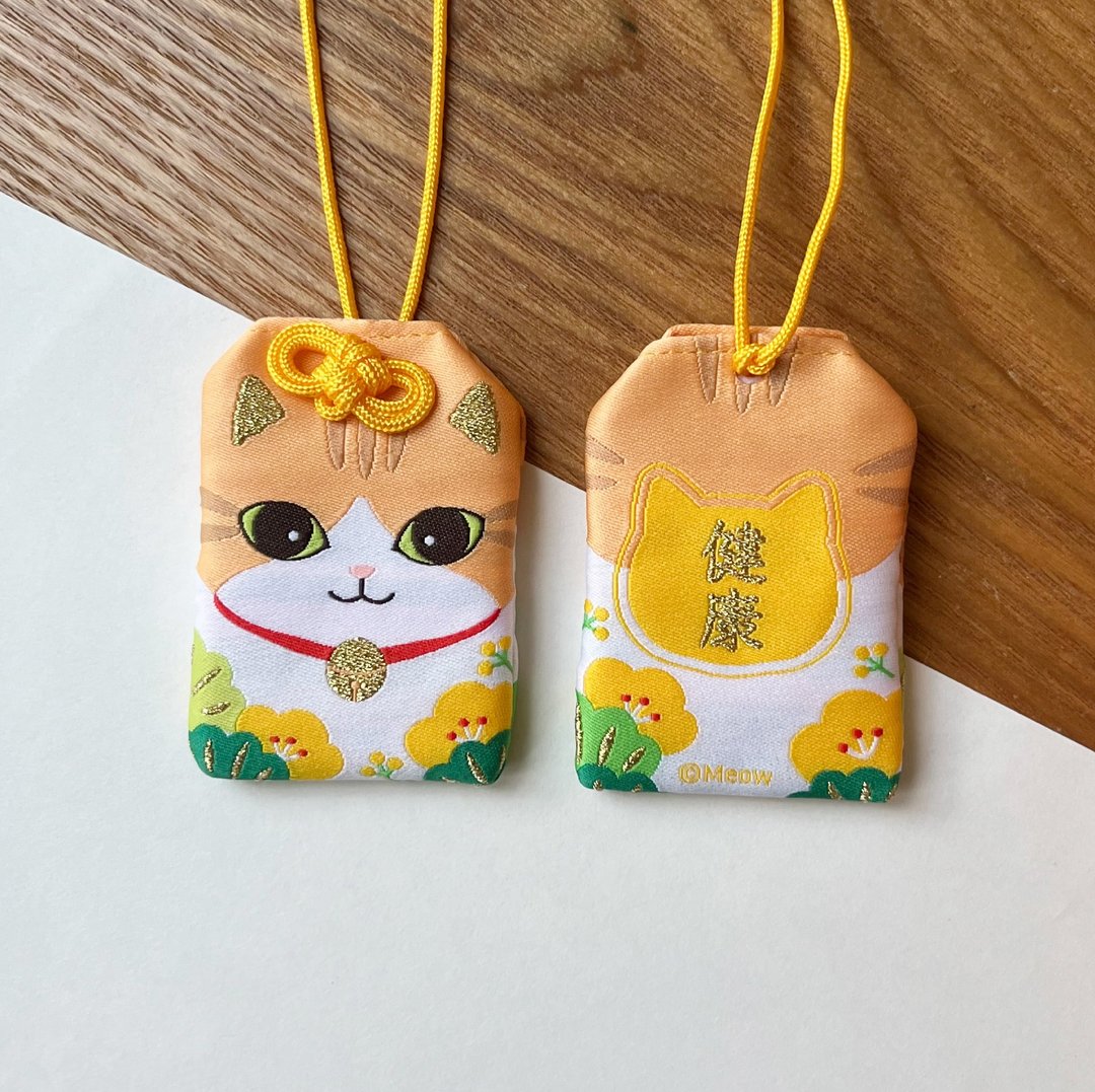 Meow 啡白猫猫健康御守 - 吊饰 - 其他材质 咖啡色