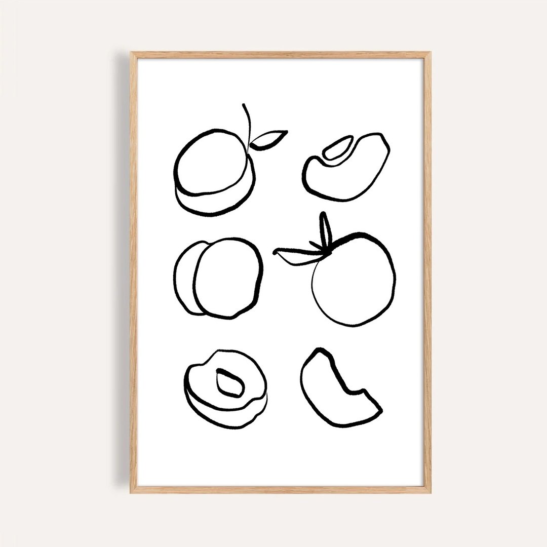 果然纯白 Pure Fruit / 现代抽象水果挂画 / 厨房挂画 无框画 - 海报/装饰画/版画 - 纸 