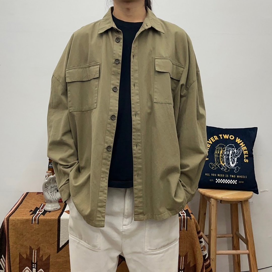 BLENDED CHENN CHENN 军绿衬衫 二手 - 男装衬衫 - 棉 卡其色