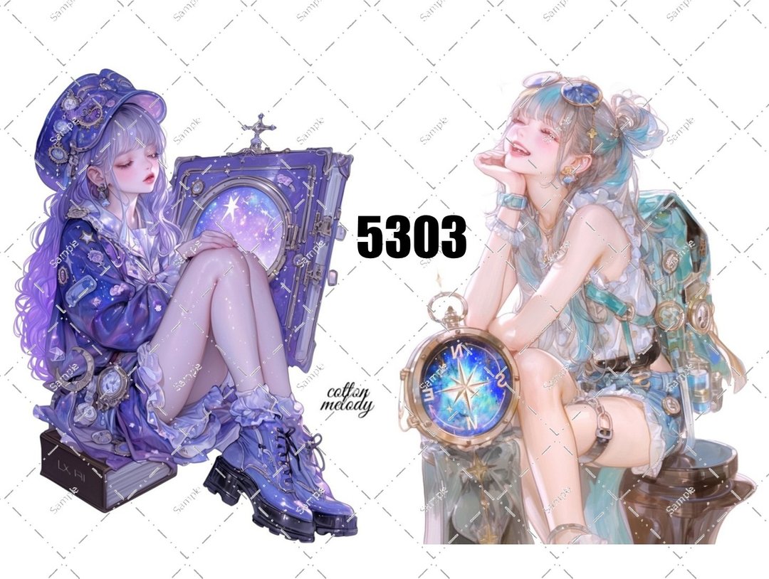 original sticker no.5303 人物贴纸 原创贴纸 原创人物贴纸 装饰贴纸 cotton melody - 贴纸 - 纸 