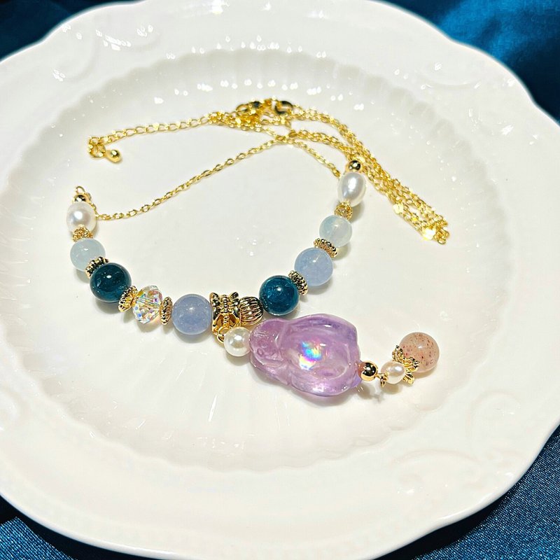 carina accessories钱兔无量 薰衣草紫水晶兔宝宝 项链 生命灵数 - 项链 - 水晶 紫色