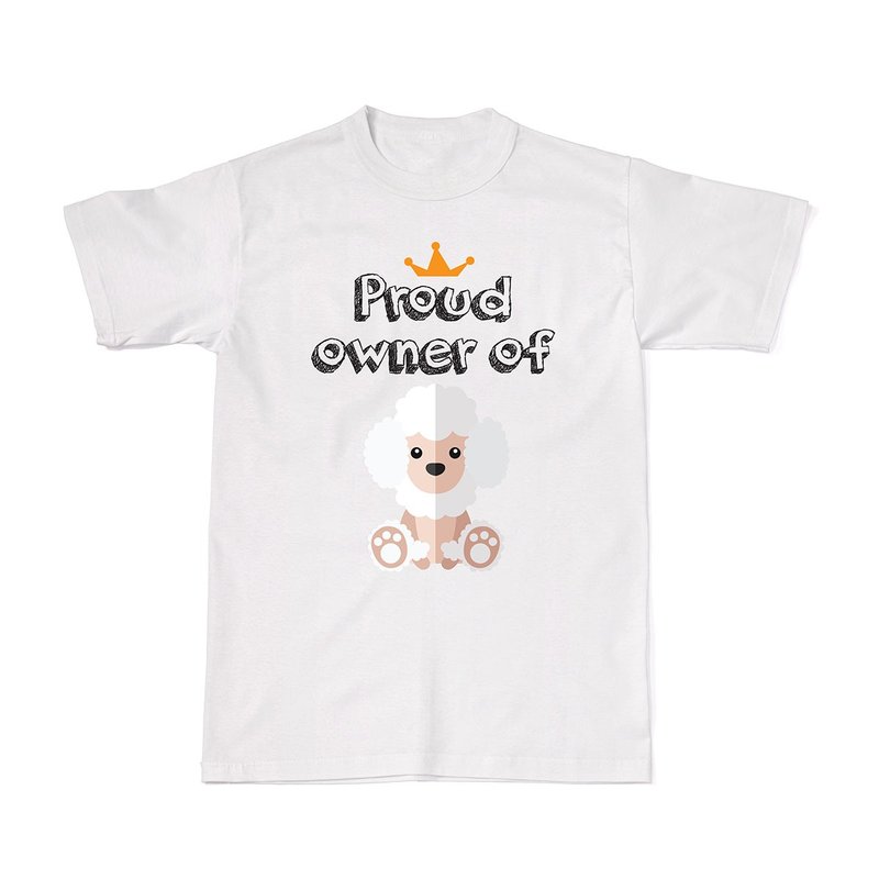 Proud Dog Owners Tees - Poodle - 女装 T 恤 - 棉．麻 白色