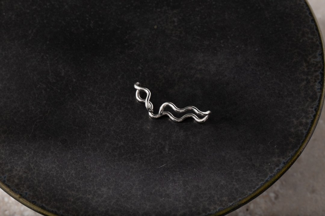 Mermaidあま海女系列 海草纯银耳扣 Seagrass Silver EarCuff - 耳环/耳夹 - 纯银 银色