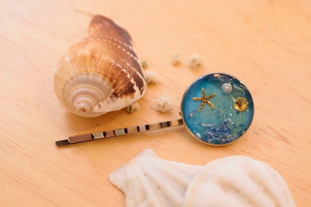Cute &amp; Beauty Sea Ocean Blue Hair Clip Resin - 发饰 - 树脂 蓝色