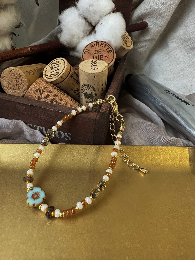 No.15 金色夕阳 - 手链/手环 - 玻璃 橘色