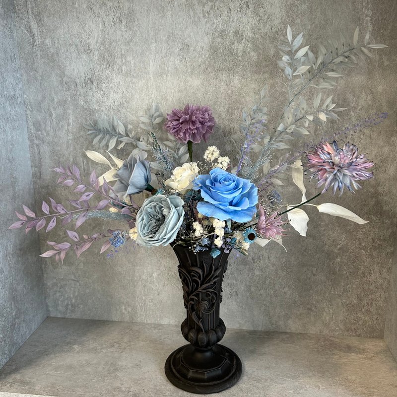 *巴洛克之梦* 永生桌花 香氛桌花 祝贺花礼 入厝花礼 迎宾花礼 - 干燥花/捧花 - 植物．花 蓝色