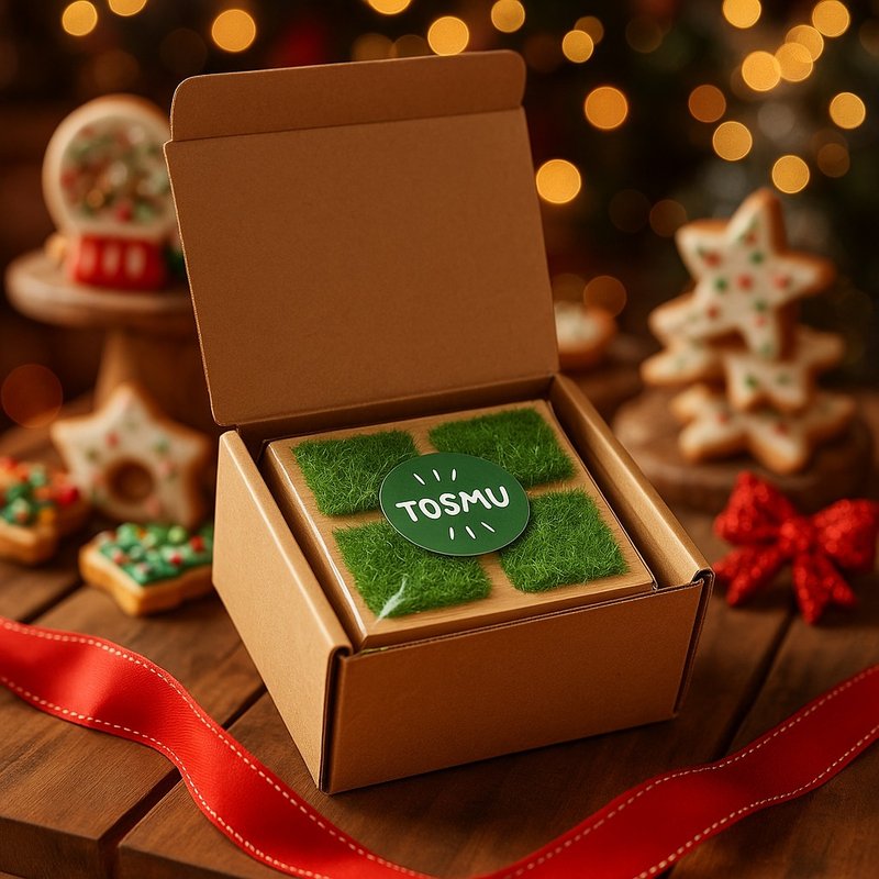 【交换礼物】饮料必备 田田杯垫 杯垫 吸水 圣诞礼物 定制化 雷雕 - 杯垫 - 木头 金色