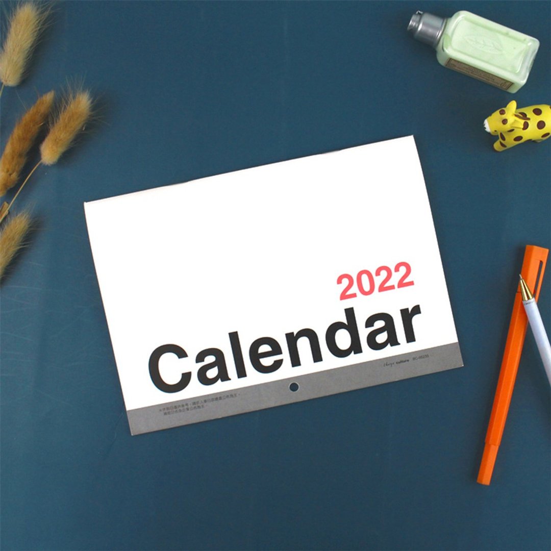 Chuyu 2022年A4/13K可挂式月历/挂历/行事历/记事日历年历-直式 - 年历/台历 - 纸 白色