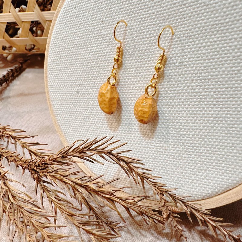 纯粹种子系列-岁月之歌 - 耳环/耳夹 - 植物．花 卡其色