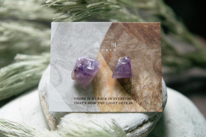 CRACK | 矿物系耳环 |  EARRINGS - 耳环/耳夹 - 水晶 紫色