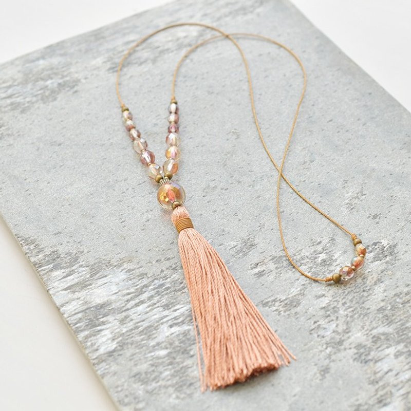 Necklace/Tassel Necklace "sunset" - 项链 - 其他材质 粉红色