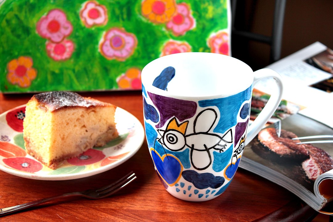 Happy birds・mugL5 - 咖啡杯/马克杯 - 瓷 蓝色