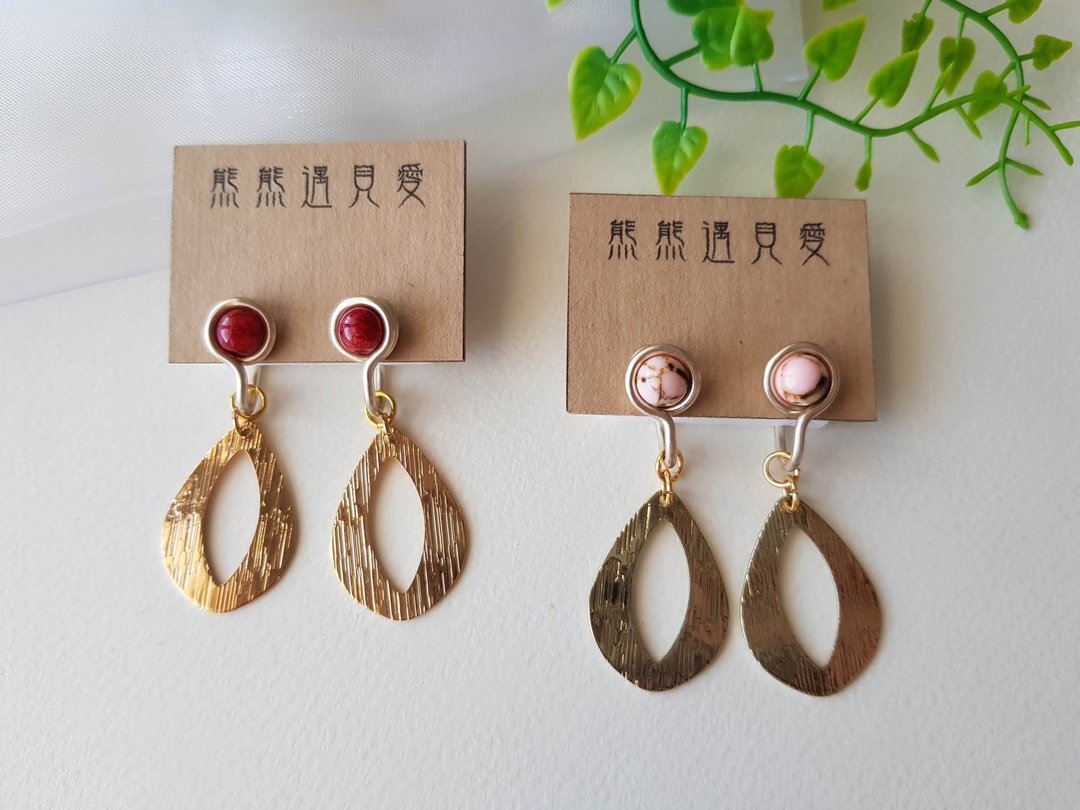 【轻几何】金色~无痛耳夹、夹式耳环、耳钩 - 耳环/耳夹 - 其他材质 金色