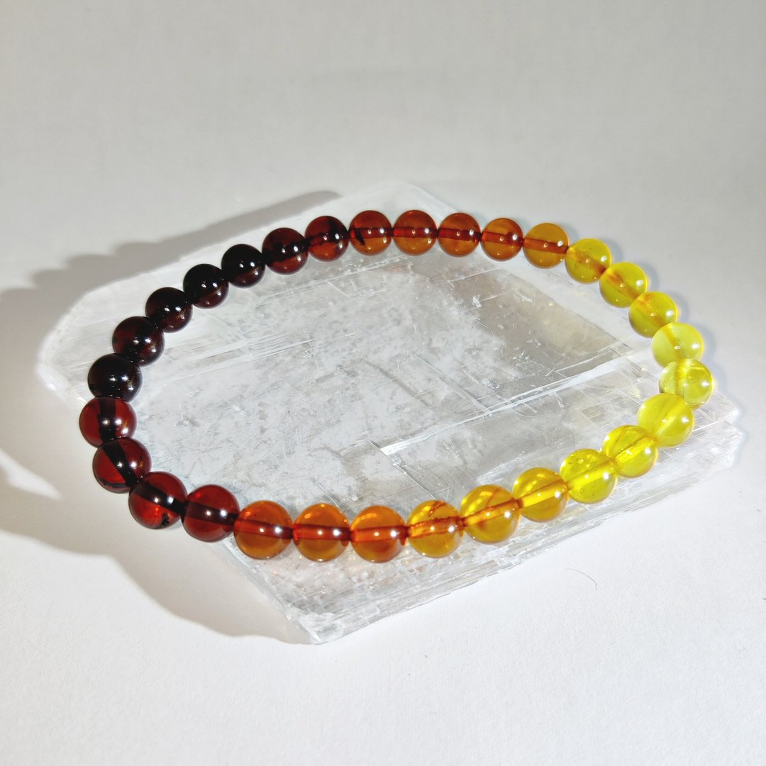 【订制品】琥珀 血珀 金珀 渐变 Amber 俄罗斯 6mm 天然 - 手链/手环 - 水晶 