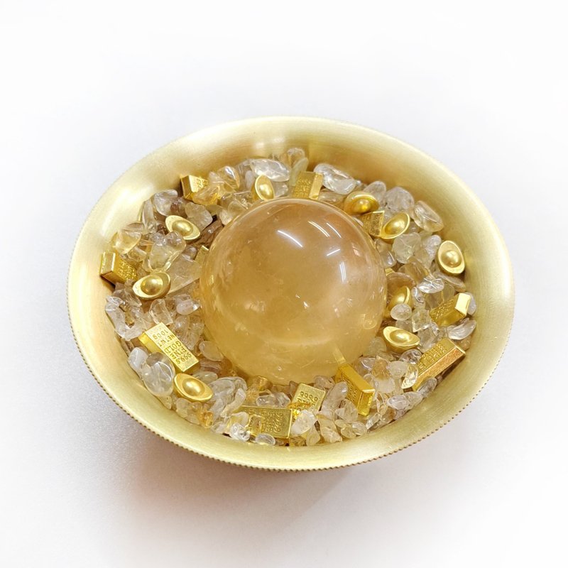 开运水晶聚宝盘DIY套装 | 招财旺运神器 | 吸金聚 - 摆饰 - 水晶 卡其色