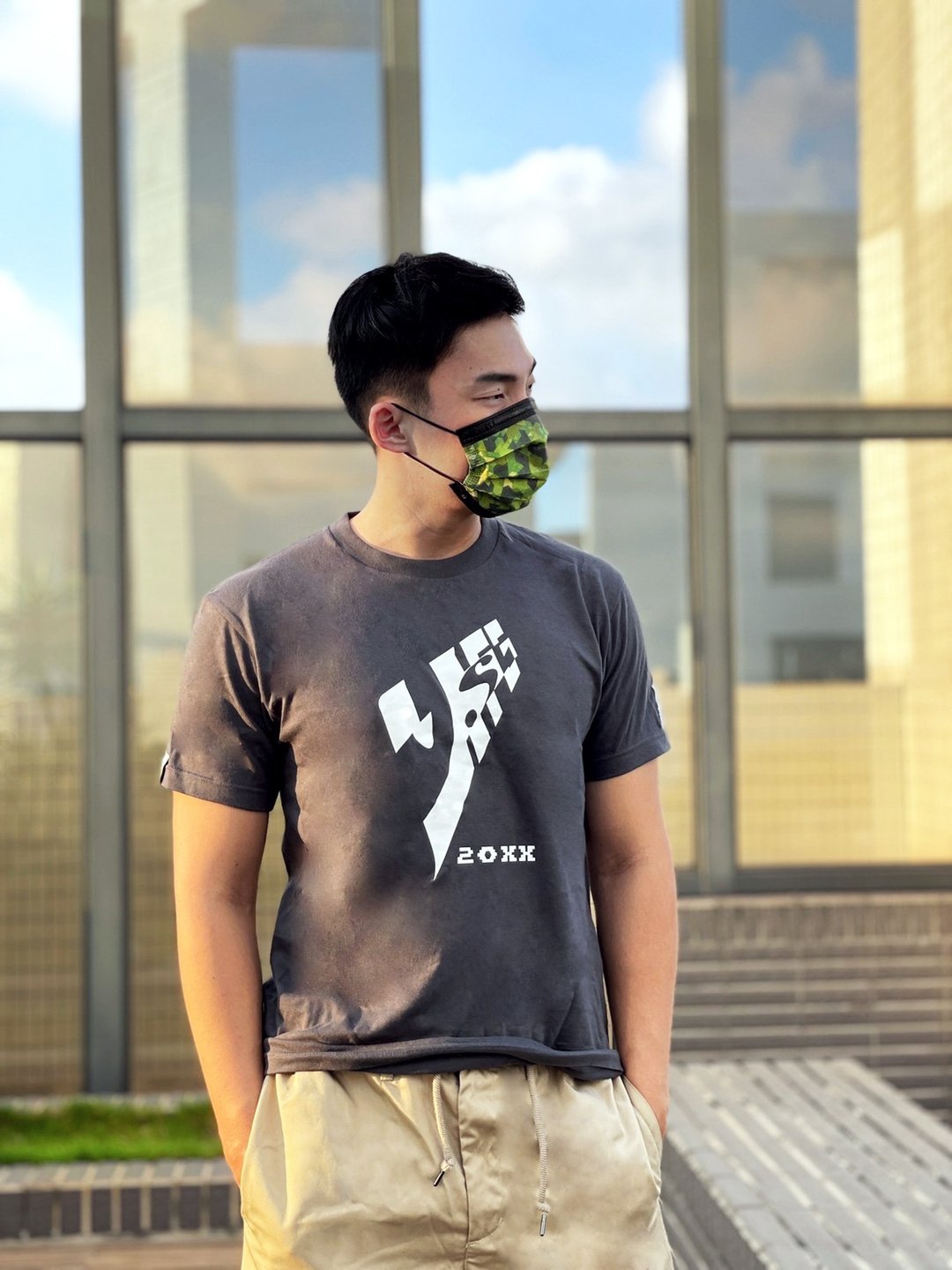 【限时出清5折】未来好好T-灰蓝色~男生版 - 男装上衣/T 恤 - 棉 灰色