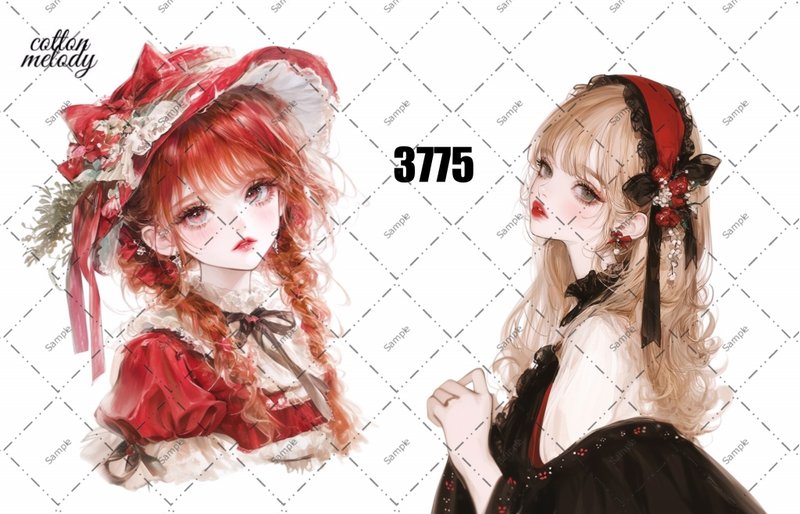 original sticker no.3775 人物贴纸 原创贴纸 原创人物贴纸 装饰贴纸 cotton melody - 贴纸 - 纸 