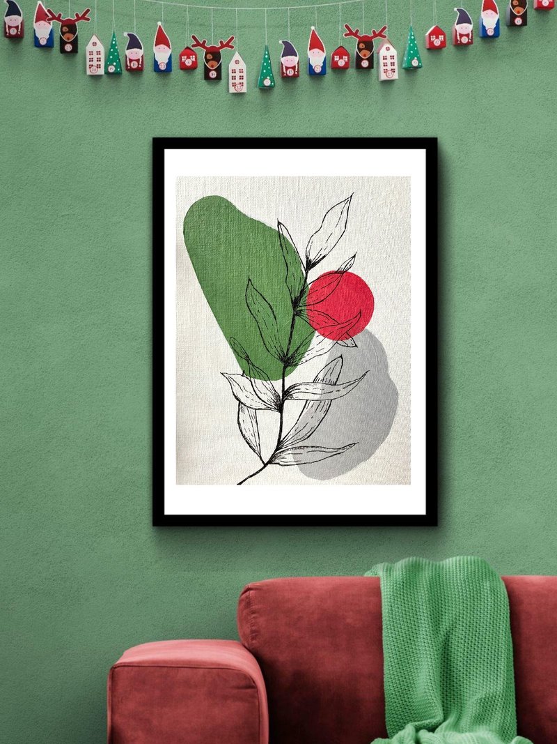 Plant hanging canvas hand-painted, Geometric art, Minimalism, Hanging Picture - 海报/装饰画/版画 - 压克力 多色
