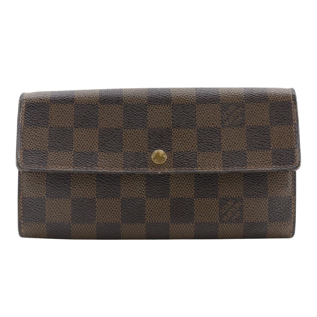 [日本直送] 路易威登 LOUIS VUITTON Pochette Portemonnais Credit 长钱包N61724 Damier 帆布 男女通用 [二手] - 皮夹/钱包 - 人造皮革 咖啡色