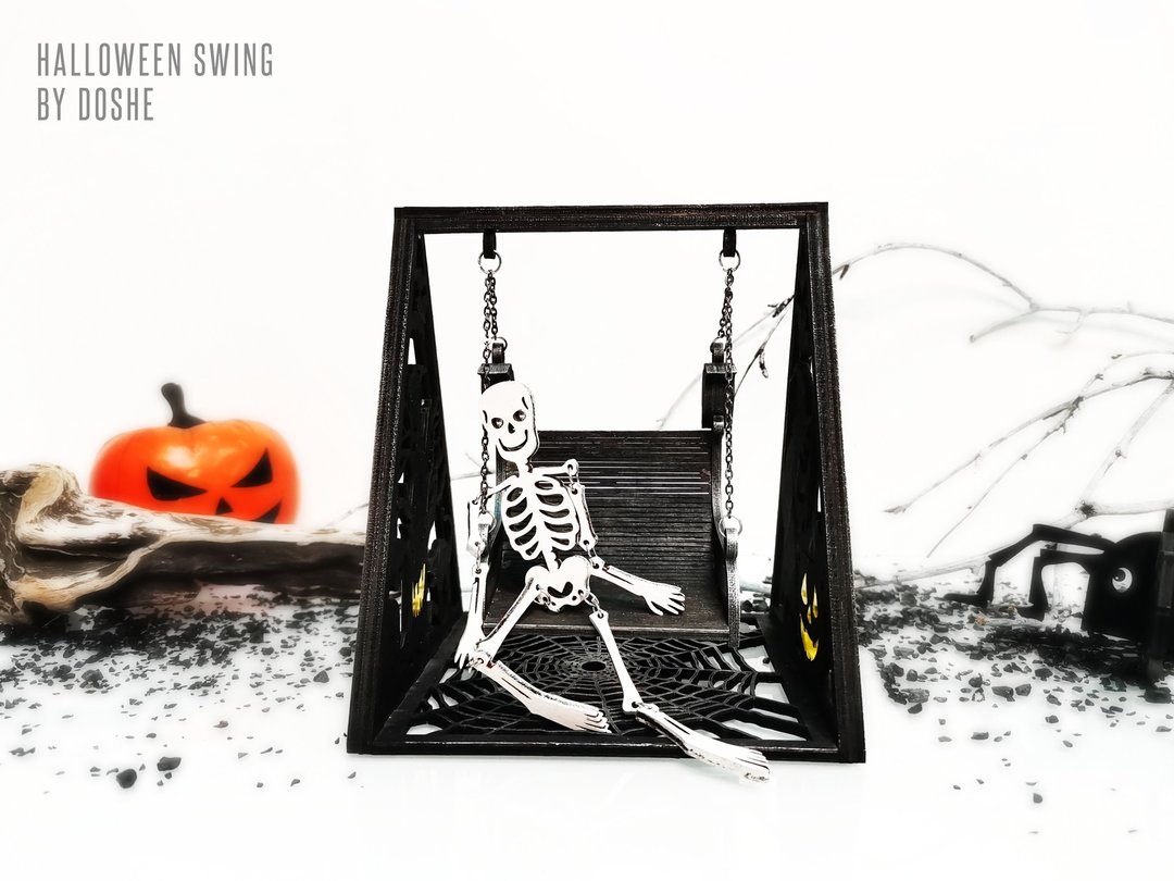 Swings - Exclusive Haunted Dollhouse miniatures - Halloween decor - 玩偶/公仔 - 木头 黑色