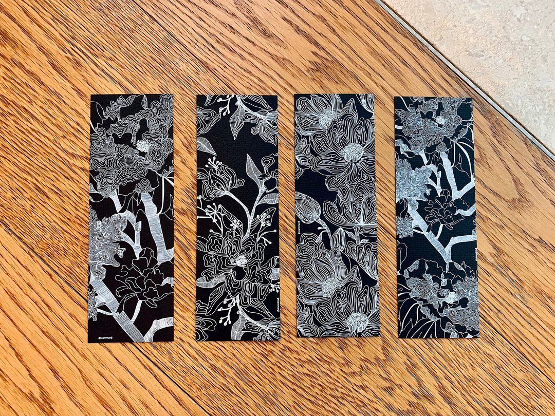 繁花似锦 - 插画系列书签 - Black (4张) - 年历/台历 - 纸 