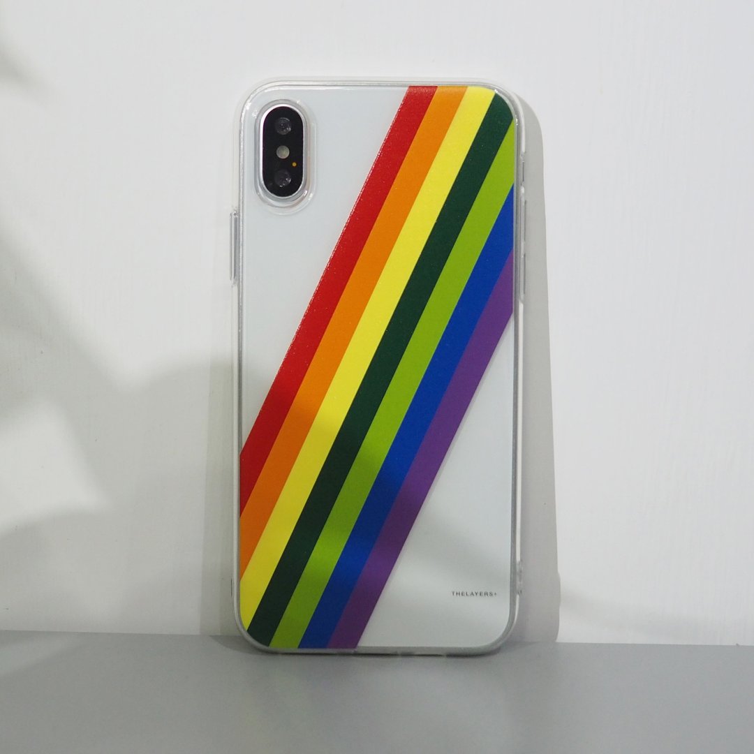 LOVE WINS | 彩虹透明斜纹手机壳 - 定制全包边MagSafe 软壳 - 手机壳/手机套 - 塑料 透明