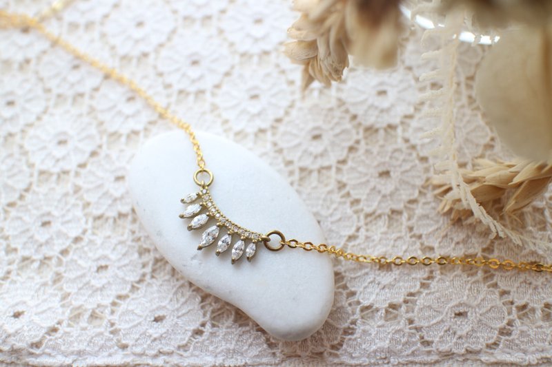 秋日烟火-锆石 黄铜项链 - 项链 - 其他金属 