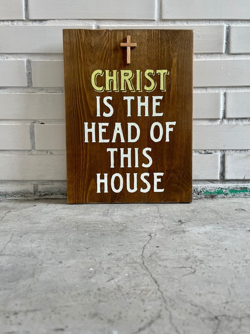Christ is the head of this house 福音商品 受洗礼物 手作木作 - 摆饰 - 木头 多色