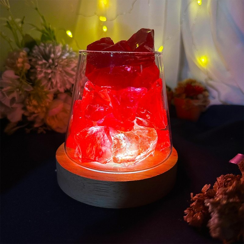 【MU 工坊】红水晶扩香石夜灯/水晶扩香灯/碎石/室内香薰/净 - 香薰/精油/线香 - 其他材质 