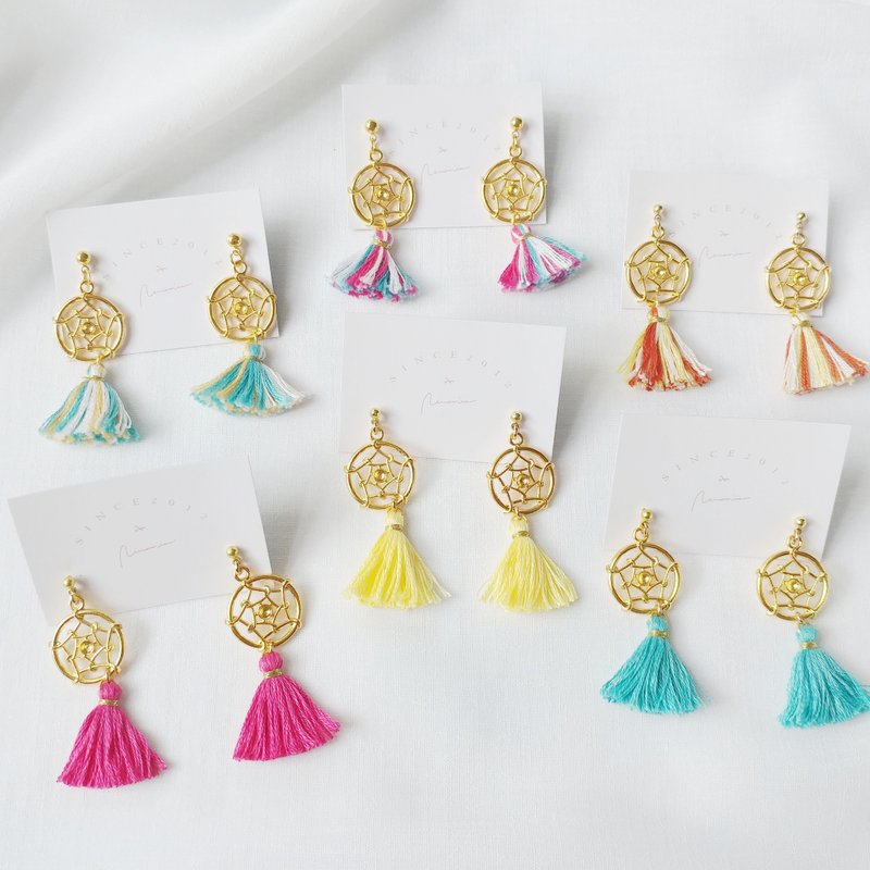 小捕梦网流苏耳环/耳夹 - 耳环/耳夹 - 其他材质 多色