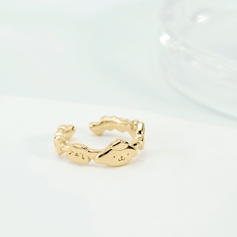 Love&Peace系列-Pompompurin布丁狗布甸狗纯银戒指 - 戒指 - 纯银 金色