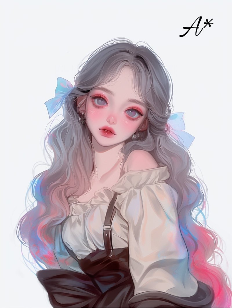 原创人物贴纸、装饰贴纸、5张 - 贴纸 - 纸 