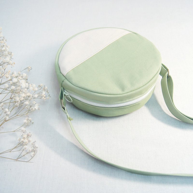 手作酪梨小圆包肩背包(附圣诞礼物包装) - 侧背包/斜挎包 - 棉．麻 绿色