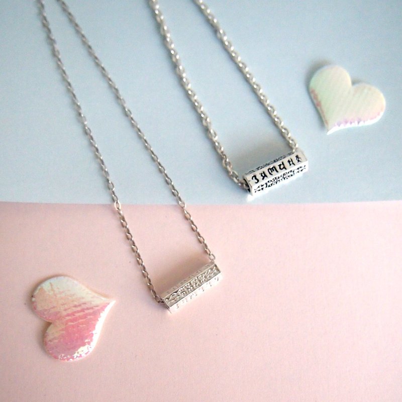 | 爱 对链 | 六字真言 黑白情人款 纯银项链  - 项链 - 其他金属 银色