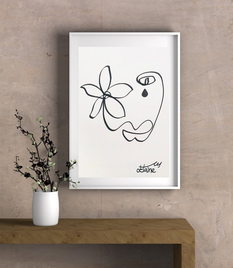 我是花/居家布置/线条画装饰/礼物/海报复制画 - 海报/装饰画/版画 - 纸 白色