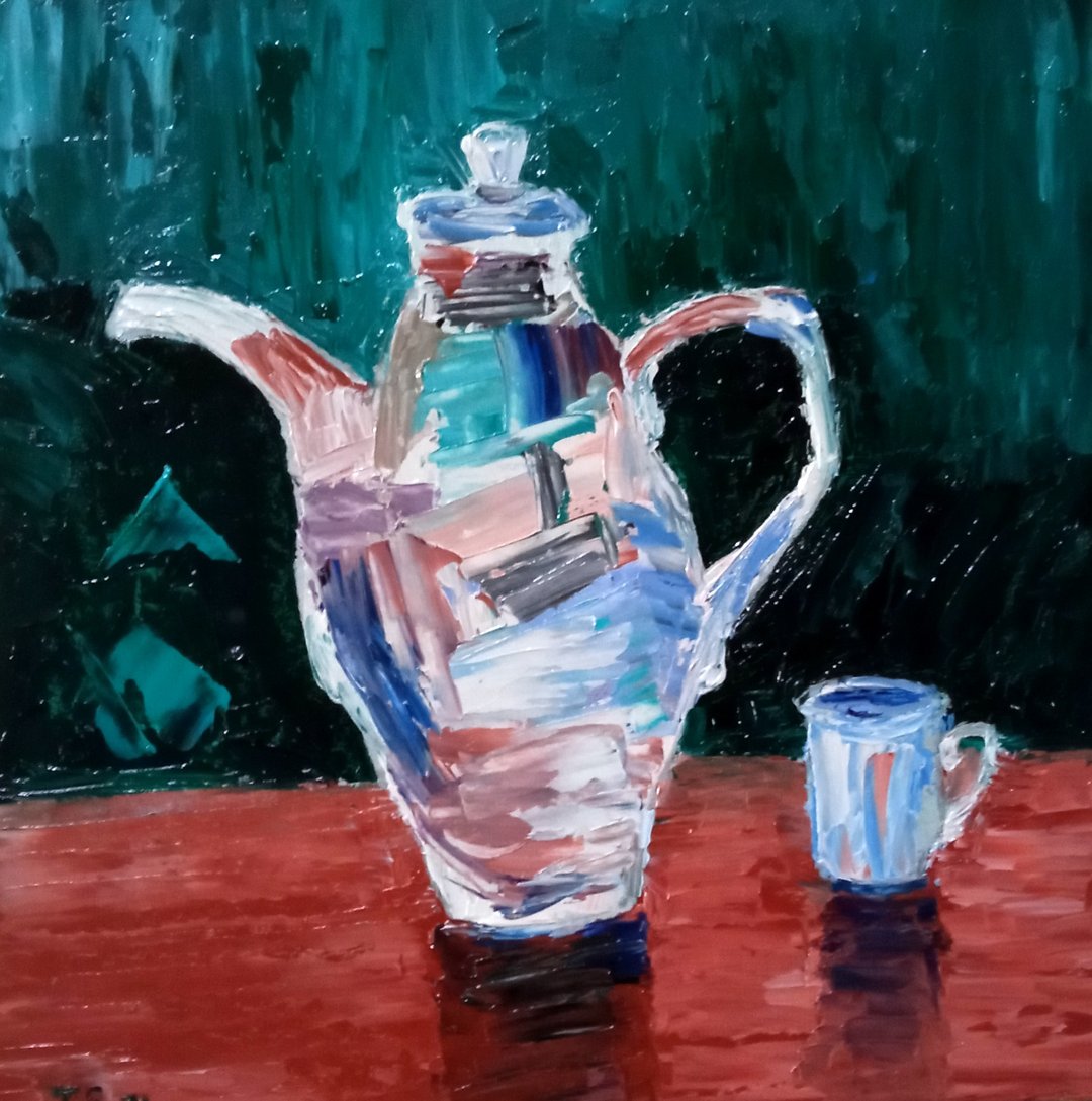 Original oil painting Coffee pot. 20x20 cm. Unframed. - 墙贴/壁贴 - 其他材质 