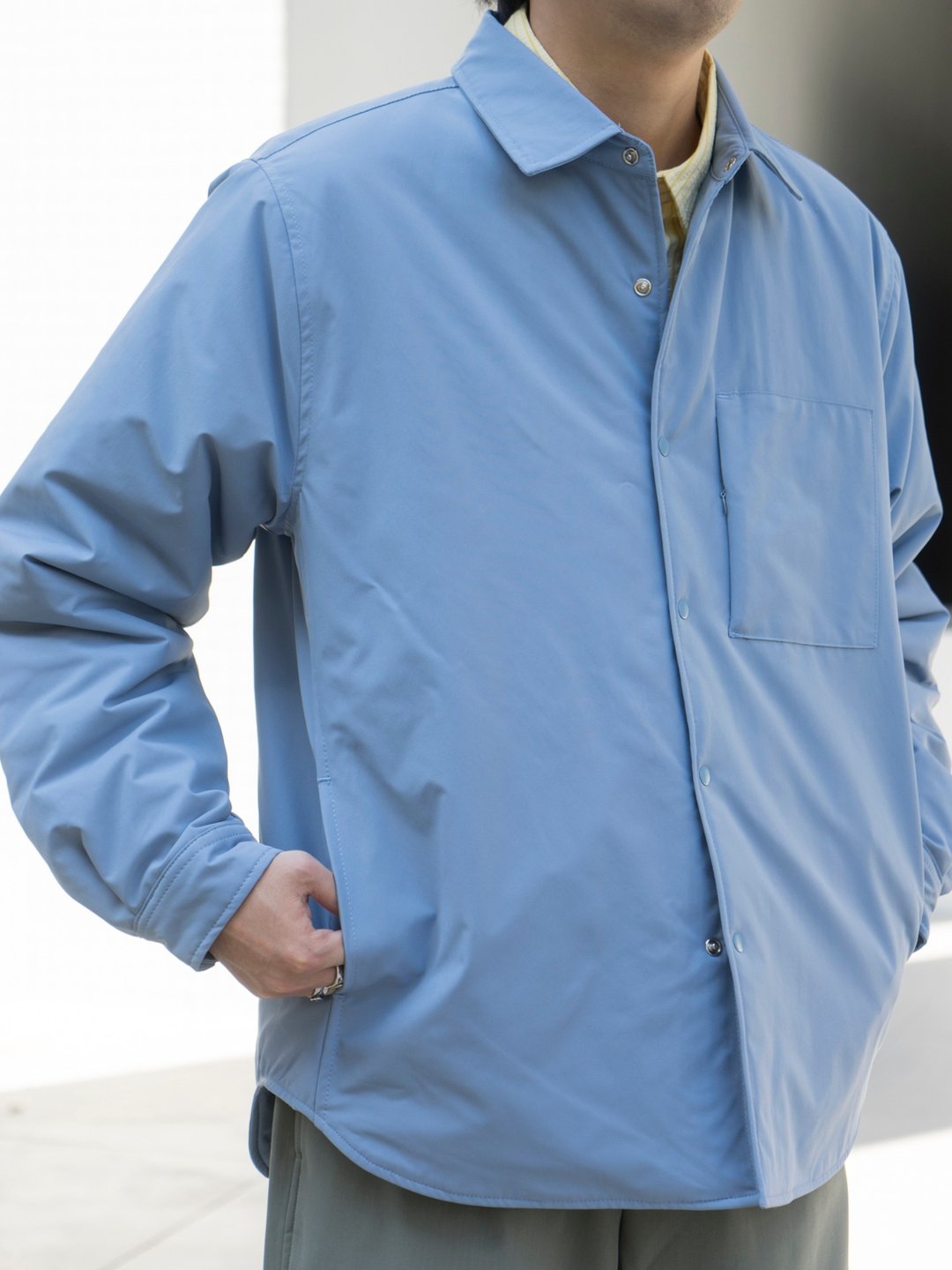 Padded Coat 3M新秀麗面料冬季加厚棉外套 寬鬆休閒Cityboy - 男装衬衫 - 棉 蓝色