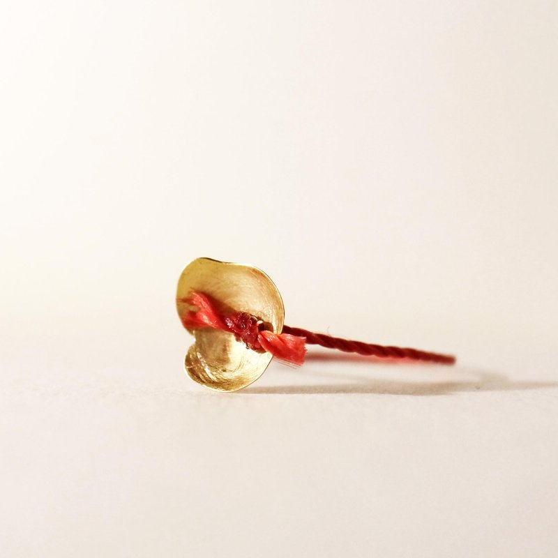 18K金戒指花（中）红色女士简约 - 戒指 - 贵金属 金色