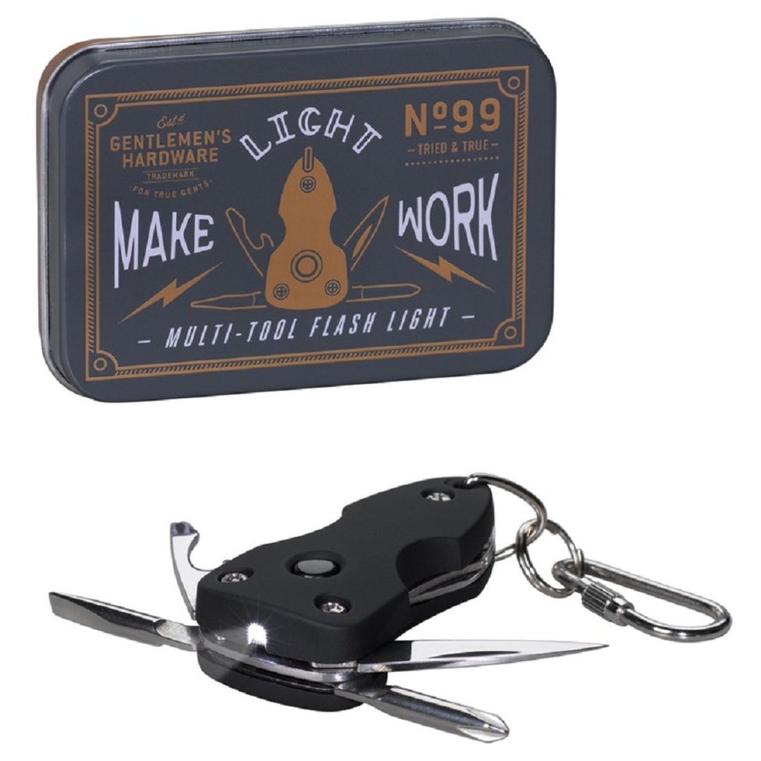 【Gentlemen's Hardware】随身迷你LED手电筒刀具组 - 露营用品 - 不锈钢 黑色