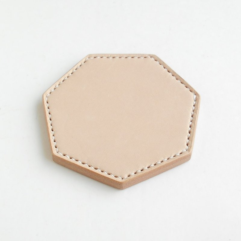 7 毫米鞣制皮革杯垫，六角形 - 杯垫 - 真皮 