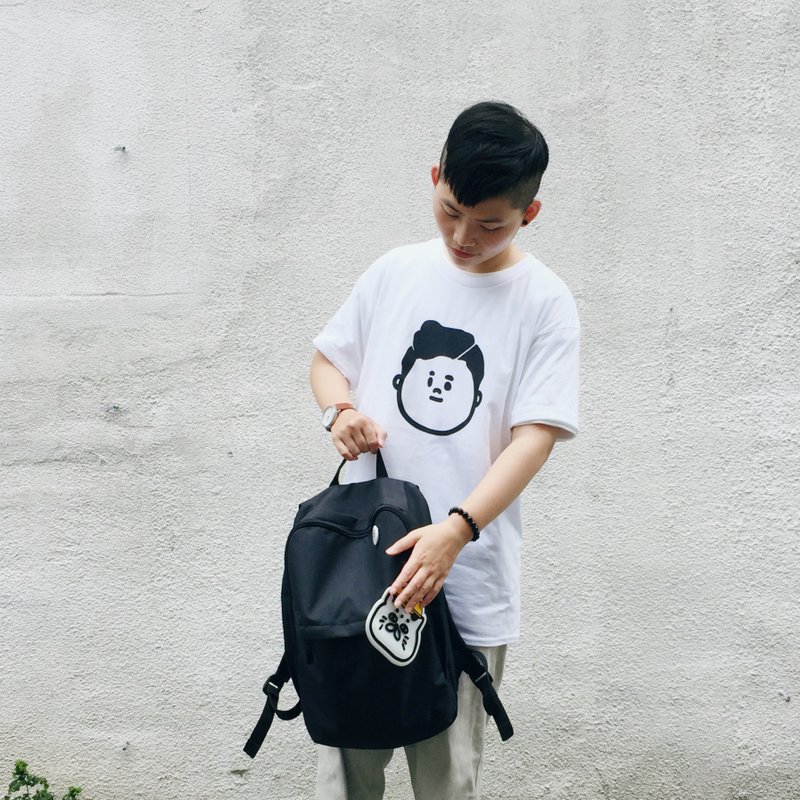 油头介太-夏季短袖 - 中性连帽卫衣/T 恤 - 棉．麻 白色