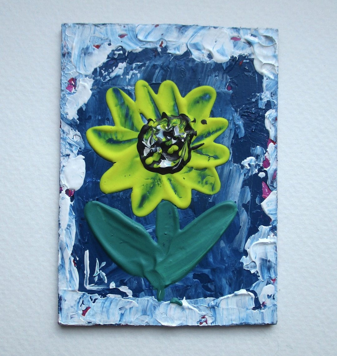 原画向日葵 ACEO 花卉抽象花原画 Synflower ACEO 花抽象花 - 墙贴/壁贴 - 其他材质 多色