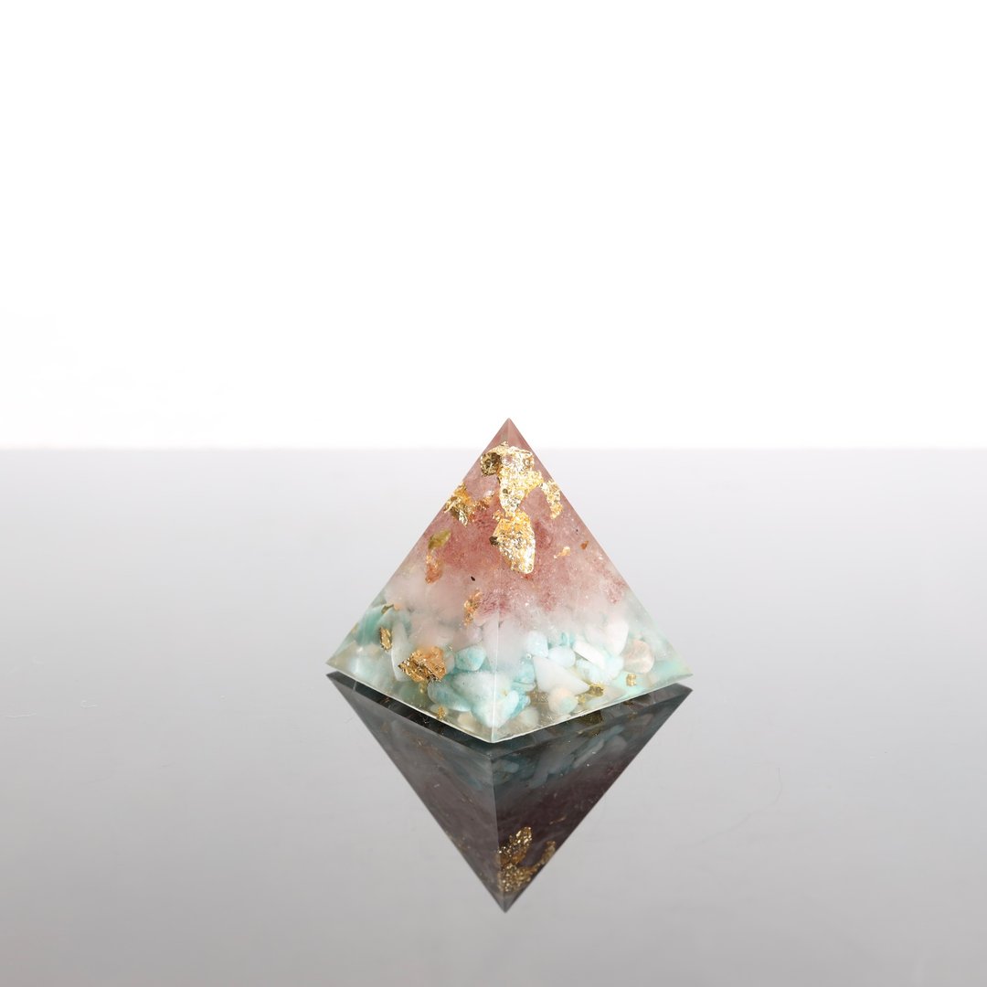 【情人节礼物】夏日莓果冰品奥刚迷你金字塔-粉水晶草莓晶恋爱运 - 摆饰 - 水晶 粉红色