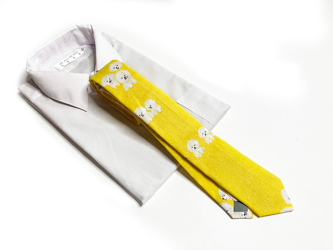 棉花糖 小白犬 领带 Neckties - 领带/领带夹 - 棉 黄色
