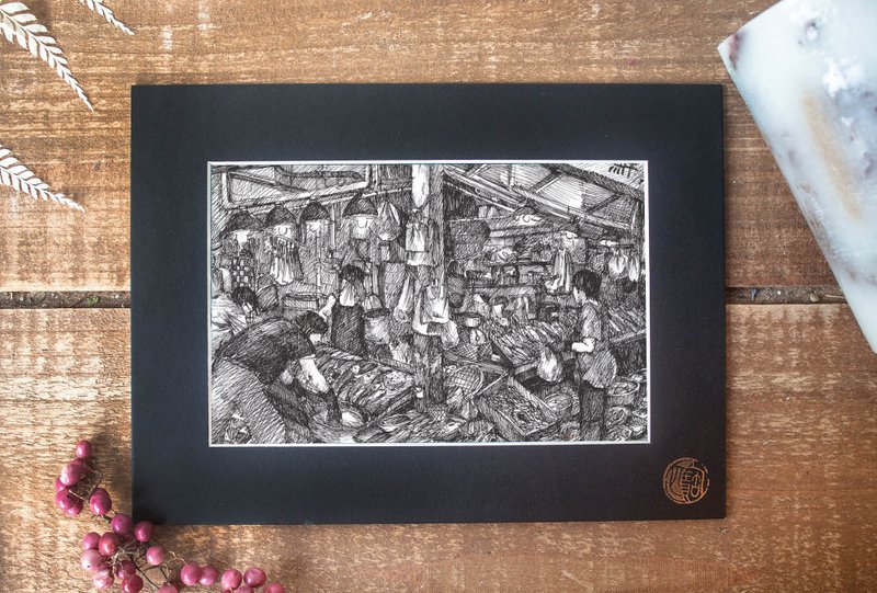 【加密明信片】香港街市-旅游礼物/装饰画卡/手绘风 - 卡片/明信片 - 纸 多色