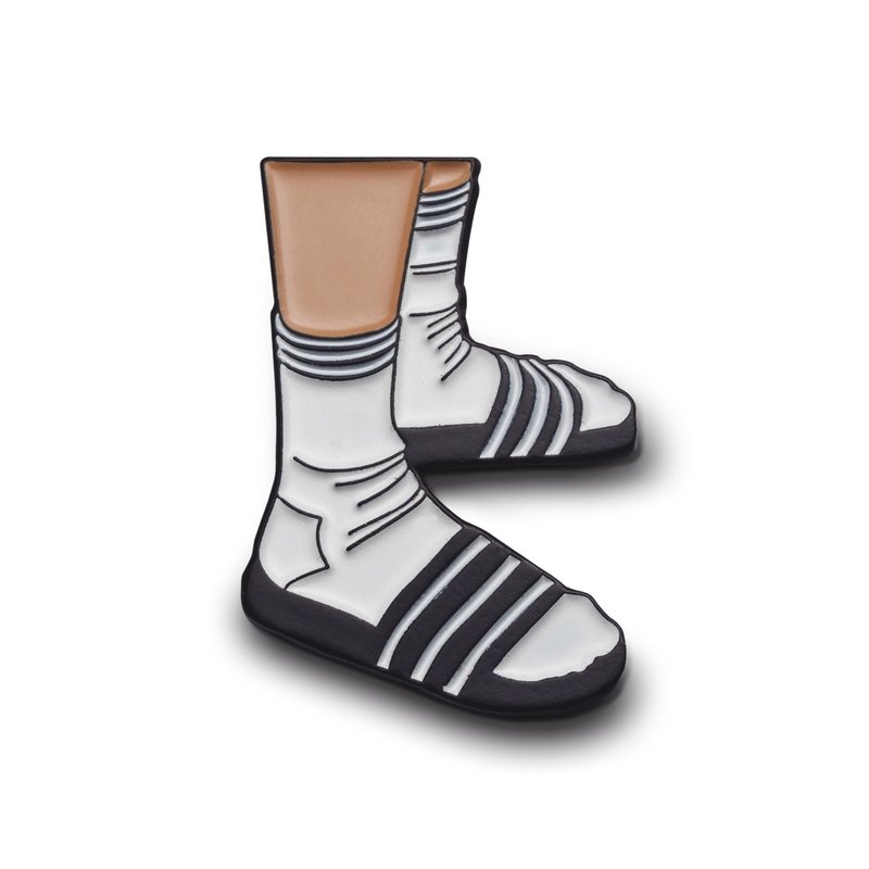 珐琅别针袜子和拖鞋 - 徽章/别针 - 珐琅 白色