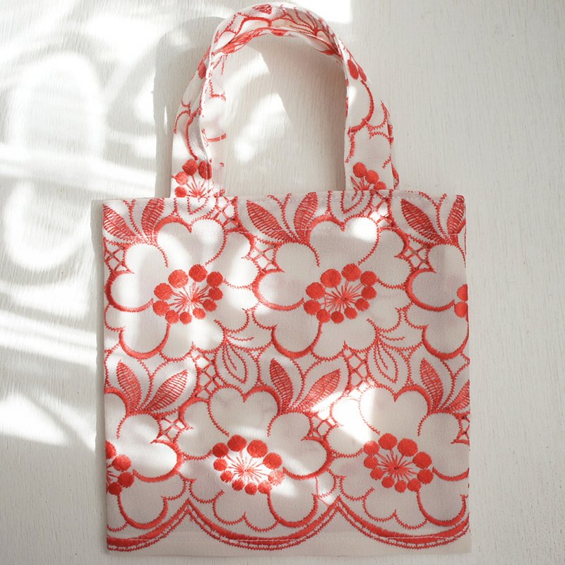 Ba-ba handmade mini shopping bag  No.RB35 - 手提包/手提袋 - 其他材质 粉红色