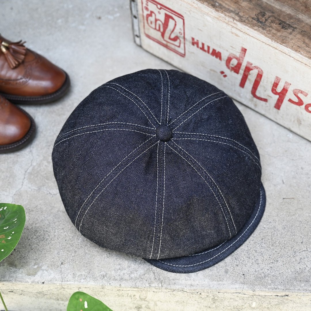 HIGHER Denim Hat 丹宁报童帽 / 小偷帽、狩猎帽、工装帽、丹宁帽 - 帽子 - 棉 蓝色